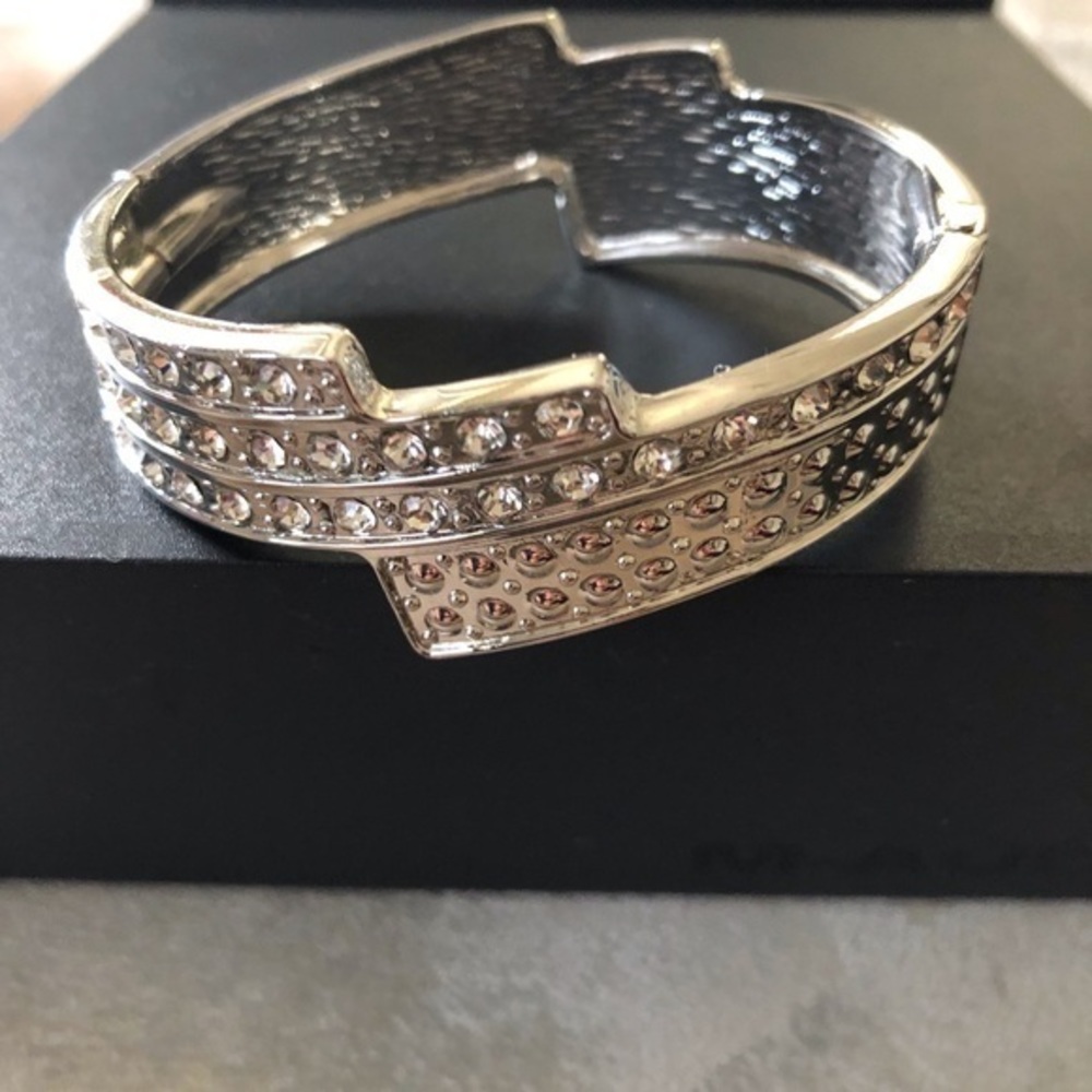 Charming Charlie Silver Tone Hinged Bracelet - Picture 7 of 9
